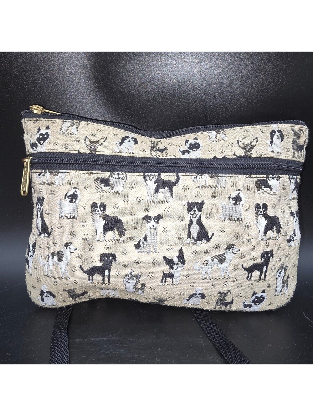 Danny K Bella Crossbody Purse Bag Dog Print Woven Tapestry Made USA Multi Breed